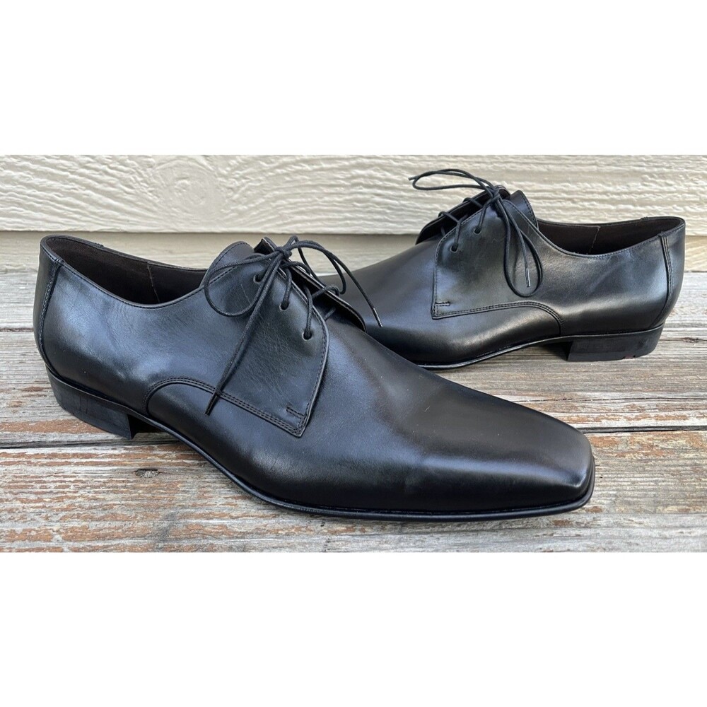 New! Point by LLOYD Men's US 11.5 Black Leather Square Toe Dress Shoes Germany